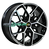 Литой диск Cross Street СR-20 6.5x16 4x98 ET 38 Dia 58.6 (чёрный глянцевый с полированной лицевой частью)