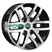 Литой диск LS Wheels LS1279 9x20 6x139.7 ET 25 Dia 106.1 (чёрный глянцевый с полированной лицевой частью)