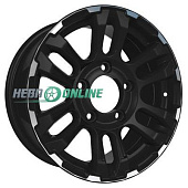 Литой диск Скад Тайга 7x16 5x139.7 ET 40 Dia 98.5 (чёрный глянцевый с полированной лицевой частью)