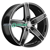 Литой диск LS Wheels LS1337 8.5x19 5x130 ET 50 Dia 71.6 (чёрный глянцевый с полированной лицевой частью)