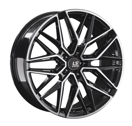 LS FlowForming RC59 9x20 5x112 ET 35 Dia 66.6 (чёрный глянцевый с полированной лицевой частью)