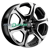 Литой диск Replay KI389 7.5x18 6x114.3 ET 46 Dia 67.1 (чёрный глянцевый с полированной лицевой частью)