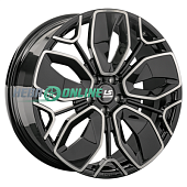 Литой диск LS Forged LS FG38 9x21 5x114.3 ET 45 Dia 60.1 (чёрный глянцевый с полированной лицевой частью)