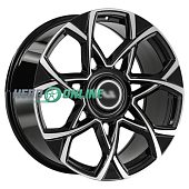 Литой диск LS Forged LS FG59 9.5x22 5x120 ET 40 Dia 62.6 (чёрный глянцевый с полированной лицевой частью)