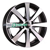 Литой диск Tech Line 534 5.5x15 4x100 ET 45 Dia 60.1 (чёрный матовый с полированной лицевой частью)