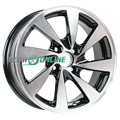 Литой диск RST R 055 6x15 4x98 ET 33 Dia 58.6 (черный с полированной лицевой частью)