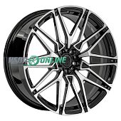 Литой диск LS Forged LS FG54 10.5x22 5x112 ET 43 Dia 66.6 (чёрный глянцевый с полированной лицевой частью)