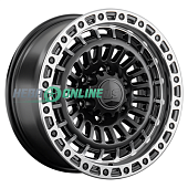 Литой диск LS Wheels LS1348 8.5x17 6x139.7 ET 25 Dia 100.1 (черный матовый с полированным ободом)