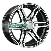 Литой диск LS Wheels LS473 8x17 6x139.7 ET 10 Dia 110.5 (чёрный глянцевый с полированной лицевой частью)