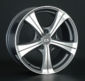 Литой диск LS Wheels LS202 6x14 4x100 ET 39 Dia 73.1 (чёрный глянцевый с полированной лицевой частью)