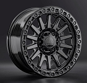 Литой диск LS FlowForming RC90 9x17 6x139.7 ET 20 Dia 106.1 (черный матовый с песочно-бронзовым полированным ободом)