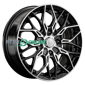 Литой диск LS Wheels LS1355 8x18 5x108 ET 45 Dia 63.3 (чёрный глянцевый с полированной лицевой частью)