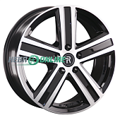 Литой диск Replay MR273 7x17 5x112 ET 51 Dia 66.6 (чёрный глянцевый с полированной лицевой частью)