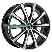 Литой диск Replay VV406 6x16 5x100 ET 40 Dia 57.1 (чёрный глянцевый с полированной лицевой частью)