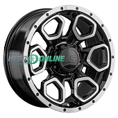 Литой диск LS Wheels LS1345 9x18 5x150 ET 30 Dia 110.1 (чёрный глянцевый с полированной лицевой частью)