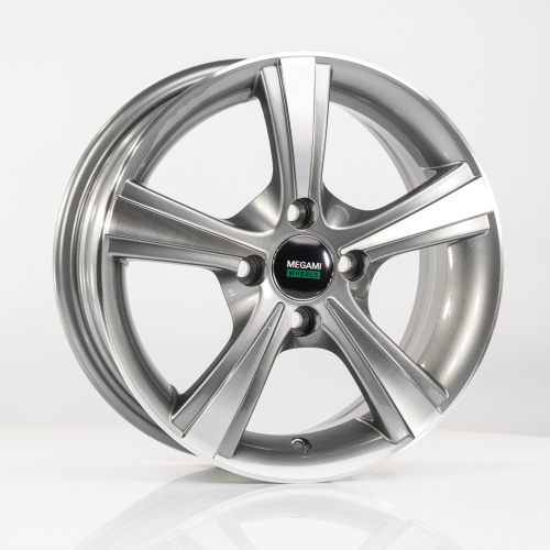 Megami MGM-10 5.5x14 4x98 ET 35 Dia 58.6 (серый темный глянцевый полностью полированнный)