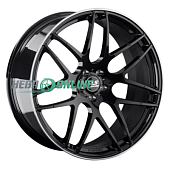 Литой диск LS Forged LS FG09 10x22 5x130 ET 36 Dia 84.1 (черный матовый с полированным ободом)