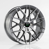 Литой диск Megami MGM-27 6x14 4x100 ET 35 Dia 67.1 (серый темный глянцевый полностью полированнный)