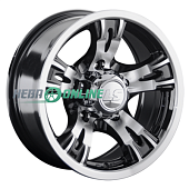 Литой диск LS Wheels LS883 7x15 5x139.7 ET -10 Dia 108.5 (чёрный глянцевый с полированной лицевой частью)