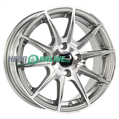 Литой диск Megami MGM-13 6x14 4x100 ET 40 Dia 67.1 (чёрный глянцевый с полированной лицевой частью)