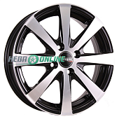 Литой диск Tech Line 634 6x16 4x100 ET 37 Dia 67.1 (чёрный матовый с полированной лицевой частью)