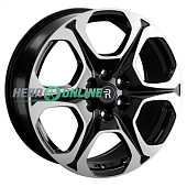 Литой диск Replay LX238 8x20 6x139.7 ET 55 Dia 95.1 (чёрный глянцевый с полированной лицевой частью)