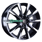 Литой диск Replay LX148 7x17 5x114.3 ET 35 Dia 60.1 (чёрный глянцевый с полированной лицевой частью)