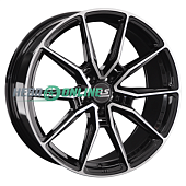 Литой диск LS FlowForming RC58 9.5x20 5x114.3 ET 45 Dia 72.6 (чёрный глянцевый с полированной лицевой частью)