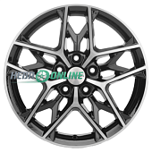 Литой диск Khomen KHW1709 7x17 5x110 ET 45 Dia 67.1 (черный глянцевый)
