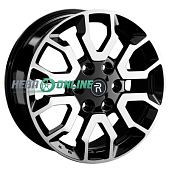 Литой диск Replay TY379 7.5x18 6x139.7 ET 60 Dia 95.1 (чёрный глянцевый с полированной лицевой частью)