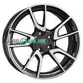 Литой диск Replay LX187 8x18 5x114.3 ET 40 Dia 64.1 (чёрный глянцевый с полированной лицевой частью)