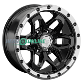 Литой диск LS Wheels LS1350 9x18 6x139.7 ET 15 Dia 106.1 (черный матовый с полированным ободом)