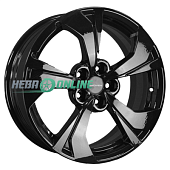 Литой диск Khomen KHW1724 7x17 5x114.3 ET 45 Dia 67.1 (черный с полировкой)