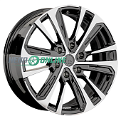 Литой диск LS Forged LS FG19 8.5x19 6x139.7 ET 20 Dia 106.1 (чёрный глянцевый с полированной лицевой частью)