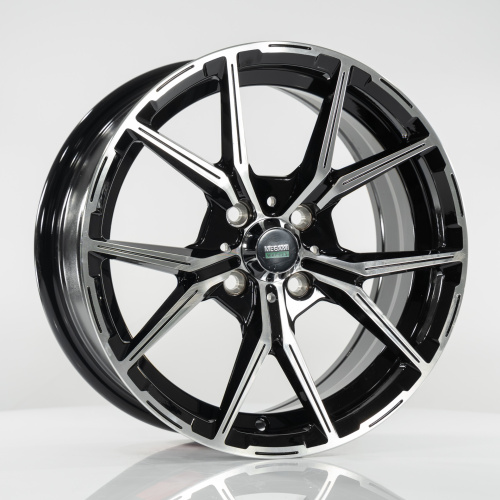 Megami MGM-22 6.5x15 4x98 ET 35 Dia 58.6 (чёрный глянцевый с полированной лицевой частью)
