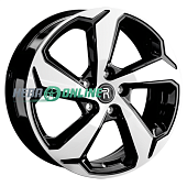 Литой диск Replay JT10 7.5x19 5x108 ET 39 Dia 60.1 (чёрный глянцевый с полированной лицевой частью)