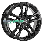 Литой диск LS Wheels LS197 6x15 5x139.7 ET 40 Dia 98.5 (чёрный глянцевый с полированной лицевой частью)
