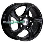 Литой диск Скад Вихрь 7x16 5x139.7 ET 40 Dia 98.5 (чёрный глянцевый с полированной лицевой частью)