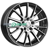 Литой диск Скад Дубай 6.5x17 5x112 ET 49 Dia 66.6 (чёрный глянцевый с полированной лицевой частью)