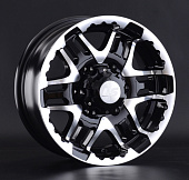 Литой диск LS Wheels LS894 8x16 6x139.7 ET 0 Dia 106.1 (чёрный глянцевый с полированной лицевой частью)