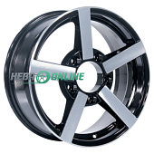 Литой диск Cross Street СR-25 6.5x16 5x139.7 ET 35 Dia 98.6 (чёрный глянцевый с полированной лицевой частью)