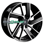 Литой диск Replay LX142 7x17 5x114.3 ET 35 Dia 60.1 (чёрный глянцевый с полированной лицевой частью)