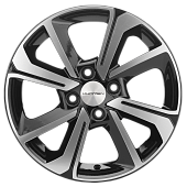 Литой диск Khomen KHW 1501 6x15 4x100 ET 50 Dia 60.1 (черный с полировкой)