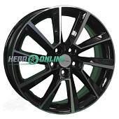 Литой диск Khomen KHW1604 6x16 5x100 ET 40 Dia 54.1 (черный с полировкой)