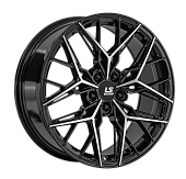 Литой диск LS FlowForming RC106 9x19 5x112 ET 44 Dia 66.6 (чёрный глянцевый с полированной лицевой частью)