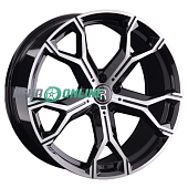 Литой диск Replay B135 9.5x22 5x112 ET 37 Dia 66.6 (чёрный глянцевый с полированной лицевой частью)