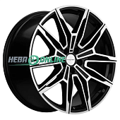 Литой диск Khomen KHW2105 9.5x21 5x112 ET 37 Dia 66.6 (черный с полировкой)