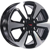 Литой диск LegeArtis Concept TY578 7.5x18 6x139.7 ET 60 Dia 95.1 (чёрный глянцевый с полированной лицевой частью)