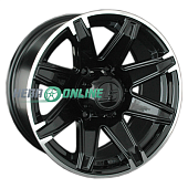 Литой диск LS Wheels LS763 8x16 6x139.7 ET 10 Dia 106.1 (черный с полированным ободом)