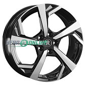 Литой диск Replay FA39 7x18 5x114.3 ET 33 Dia 67.1 (чёрный глянцевый с полированной лицевой частью)